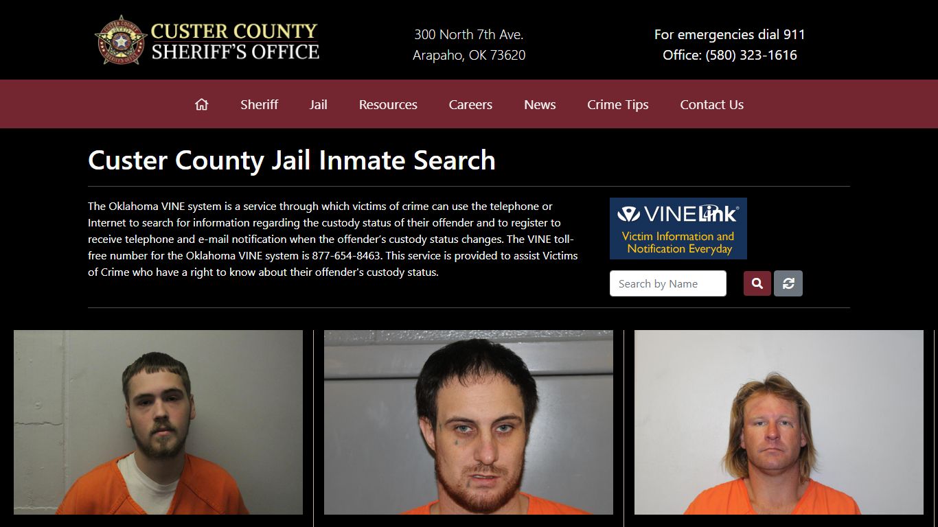 Inmate Search - Custer County Sheriff's Office