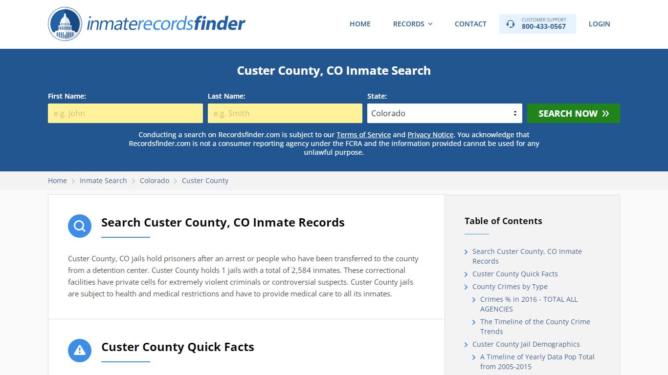 Custer County, CO Inmate Lookup & Jail Records Online